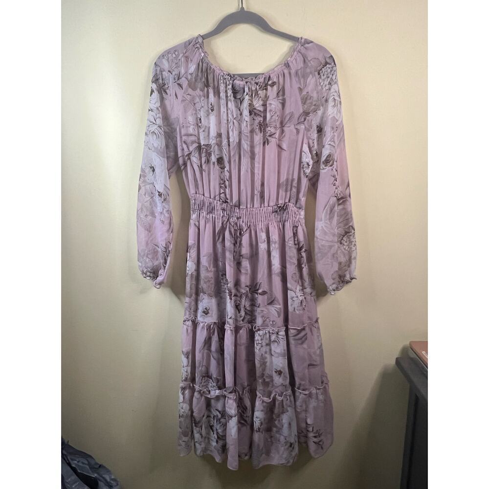 Kate and Lily Purple 3/4 Sleeve Floral Dress Size 10 - Picture 4 of 4